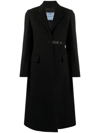 Shop Prada Women's Black Wool Coat