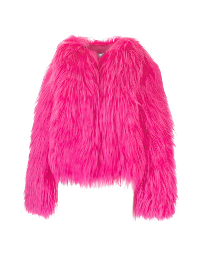 Shop Prada Women's Pink Wool Coat
