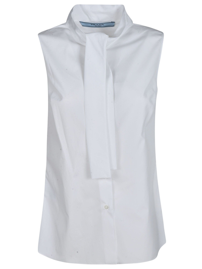 Shop Prada Women's White Cotton Top