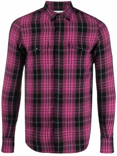 Shop Saint Laurent Purple Viscose Shirt