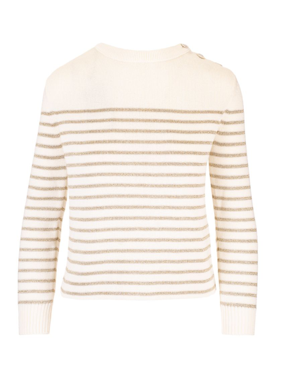 Shop Saint Laurent Women's Beige Cotton Sweater