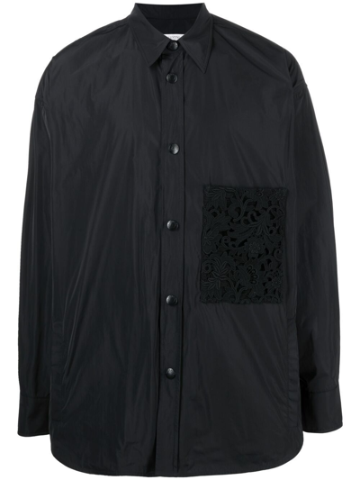 Shop Valentino Black Cotton Shirt