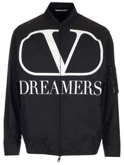 Shop Valentino Black Polyamide Outerwear Jacket