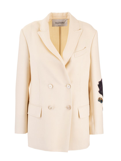 Shop Valentino Women's Beige Wool Coat