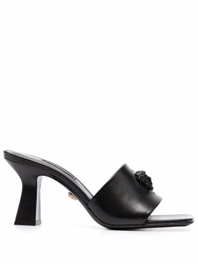 Shop Versace Women's Black Leather Sandals