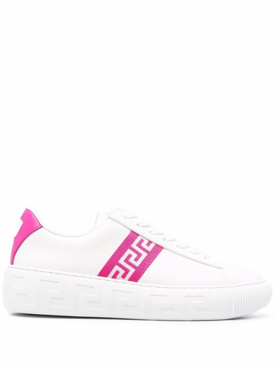 Shop Versace Women's White Leather Sneakers