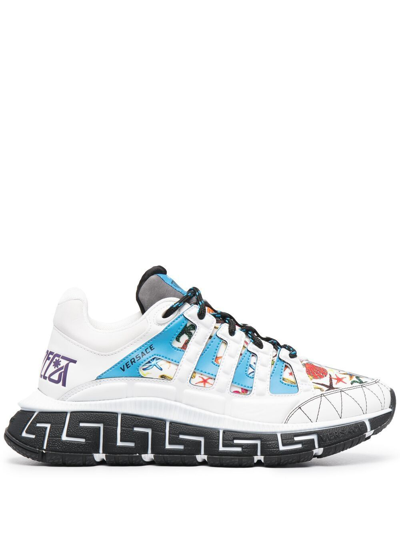 Shop Versace Women's White Polyester Sneakers