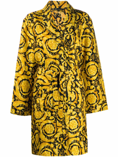 Shop Versace Women's Yellow Silk Cardigan