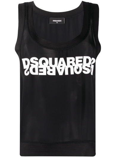 Shop Dsquared2 Dsquared Women's Black Cotton Tank Top