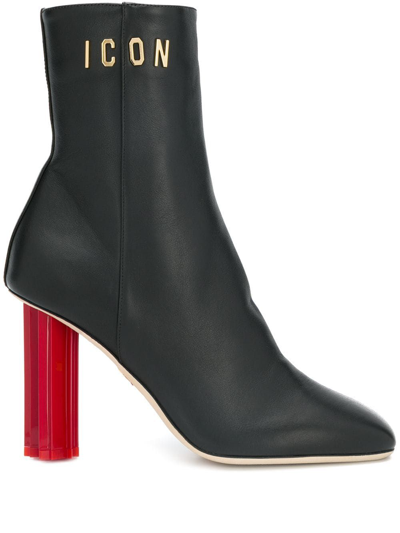 Shop Dsquared2 Dsquared Women's Black Leather Ankle Boots