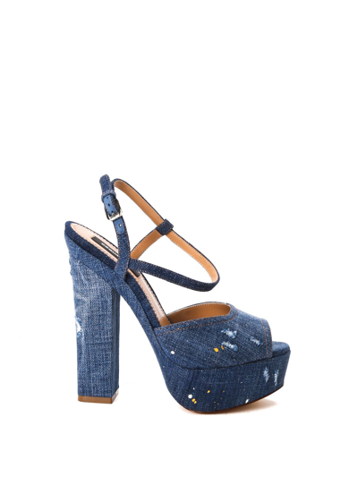 Shop Dsquared2 Dsquared Women's Blue Cotton Sandals