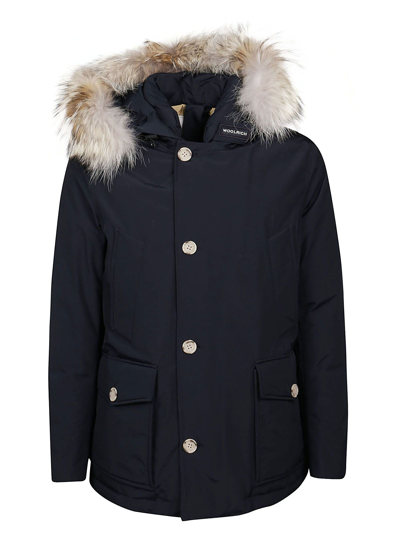 Shop Woolrich Blue Outerwear Jacket