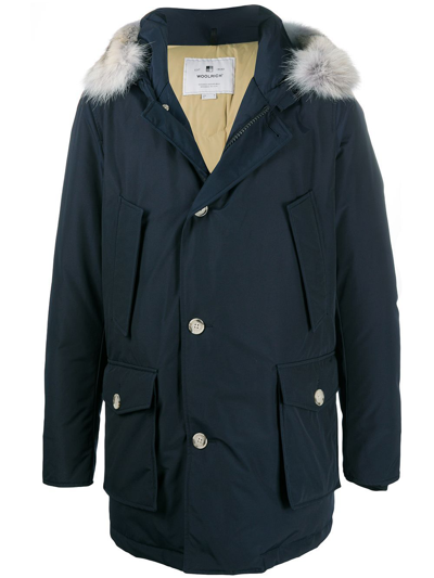 Shop Woolrich Blue Polyester Outerwear Jacket