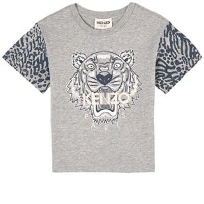 Shop Kenzo Kids Grey Tiger T-shirt
