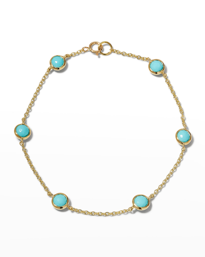 Shop Ippolita 6-stone Station Bracelet In 18k Gold In Turquoise