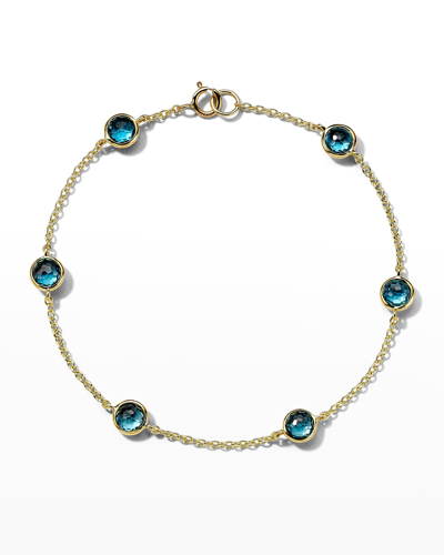 Shop Ippolita 6-stone Station Bracelet In 18k Gold In London Blue Topaz