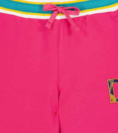 Shop Dolce & Gabbana Logo Cotton Jersey Sweatpants In Rosa Shocking