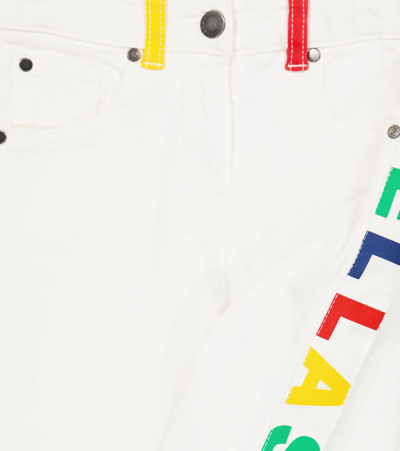 Shop Stella Mccartney Logo Straight Jeans In Bianco/multicolor