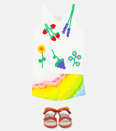 Shop Stella Mccartney Printed Denim Shorts In Multicolor