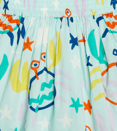 Shop Stella Mccartney Printed Cotton Skirt In Celeste/multicolor
