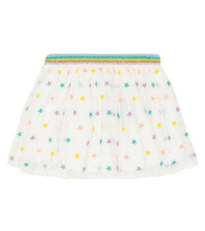 Shop Stella Mccartney Printed Tulle Skirt In Bianco/multicolor