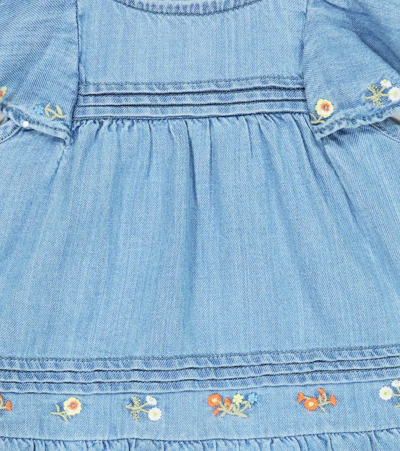 Shop Tartine Et Chocolat Baby Floral Chambray Dress In Chambrray Clair