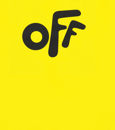 Shop Off-white Logo Cotton T-shirt In Yellow Black