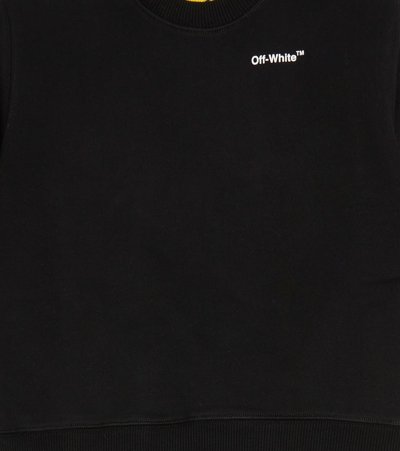 Shop Off-white Logo Cotton Sweater In Black White
