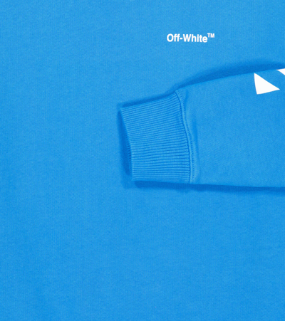 Shop Off-white Logo Cotton Sweater In Blue White