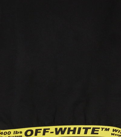 Shop Off-white Logo Tape Cotton Sweater In Black Yellow