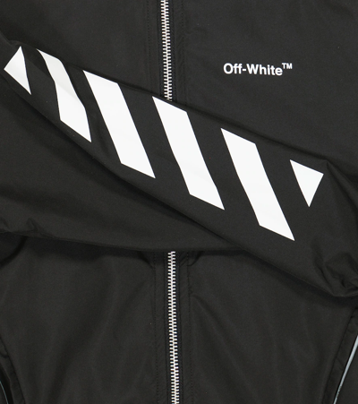 Shop Off-white Logo Track Jacket In Black White