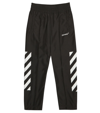 Shop Off-white Logo Track Pants In Black White