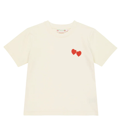 Shop Bonpoint Thida Embroidered Cotton T-shirt In Naturel