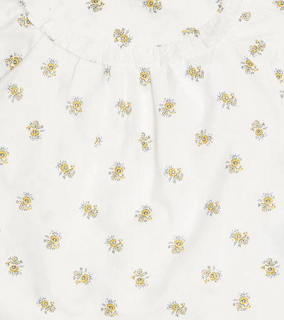 Shop Bonpoint Baby Line Floral Cotton Poplin Top In Yellow Sun
