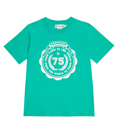 Shop Bonpoint Anapoli Printed Cotton T-shirt In Mint