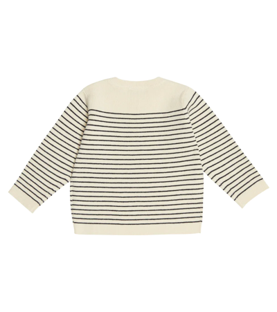 Shop Bonpoint Baby Wool And Cotton Sweater In Ecru