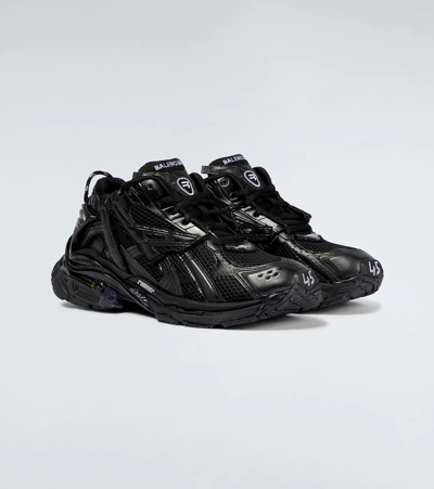 Shop Balenciaga Runner Sneakers In Black