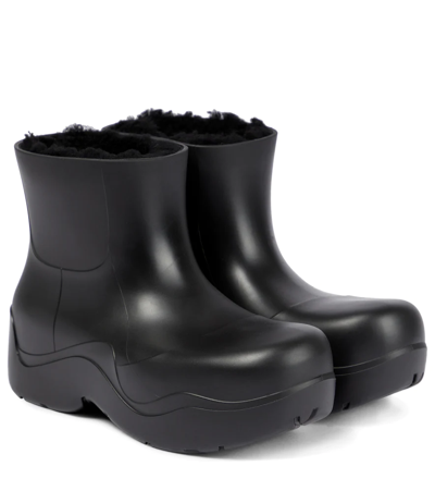 Shop Bottega Veneta Puddle Rubber Ankle Boots In Black