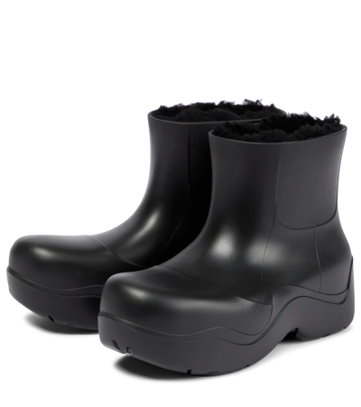 Shop Bottega Veneta Puddle Rubber Ankle Boots In Black