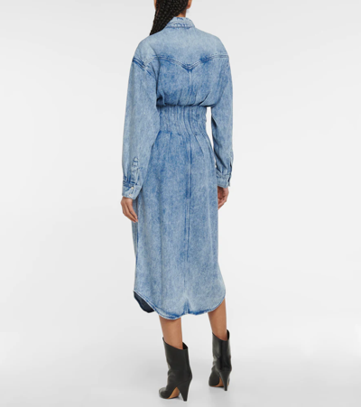 Shop Isabel Marant Étoile Tomia Denim Shirt Midi Dress In Light Blue