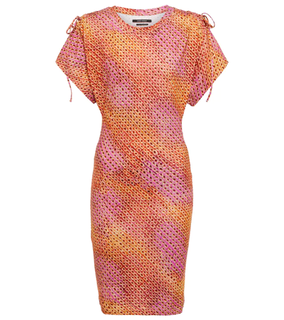 Shop Isabel Marant Zarko Cotton T-shirt Minidress In Tangerine