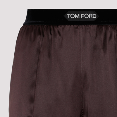 Shop Tom Ford Silk Pants In Brown