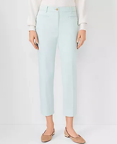 Shop Ann Taylor The Cotton Crop Pant - Curvy Fit In Spring Dew