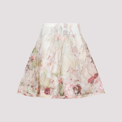 Shop Zimmermann Silk Mini Skirt In Multicolour