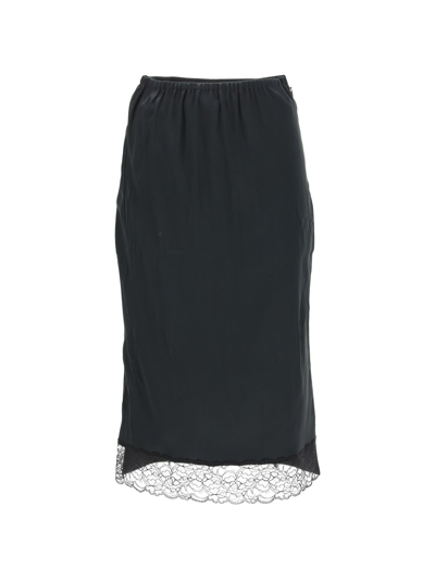 Shop Balenciaga Tailored Lingerie Skirt In Black