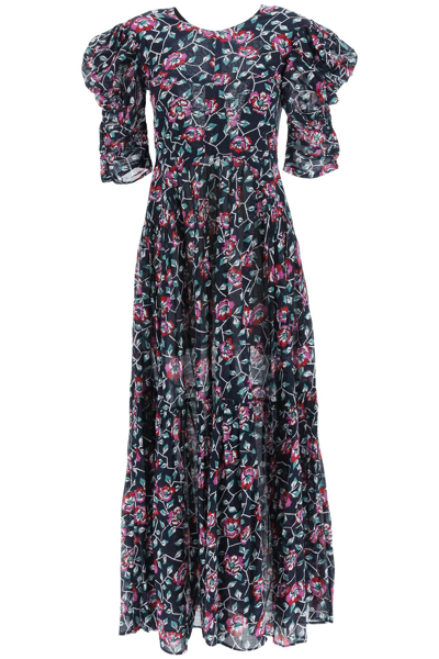 Shop Isabel Marant Étoile Floral Printed Flared Maxi Dress In Multi