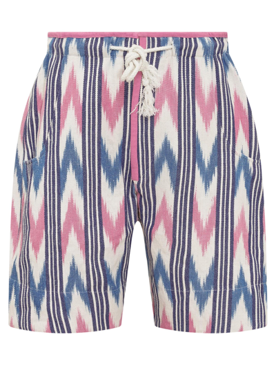 Shop Isabel Marant Lelian Striped Drawstring Shorts In Multi