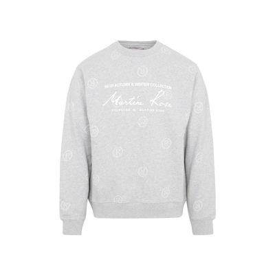 Shop Martine Rose Logo Printed Crewneck Sweatshirt In Grey