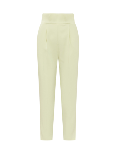 Shop Pinko Pleated Cropped Trousers In Yellow