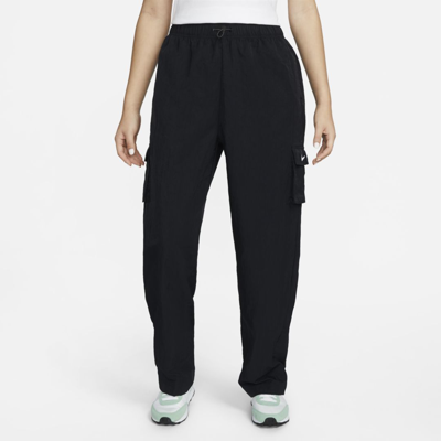 Nike Women's  Sportswear Essential High-rise Woven Cargo Pants In Black